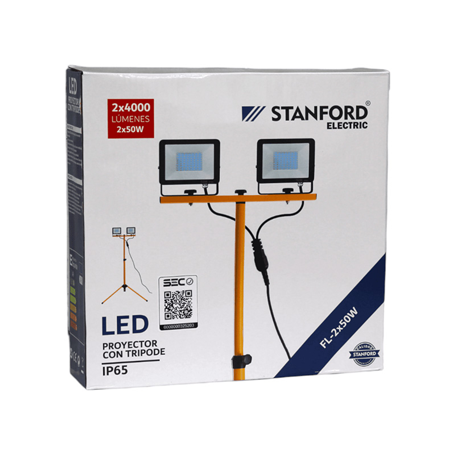 Pack 2 Focos Led 50w Sec 5000lm Y Soporte Atril Trípode 150cm 1