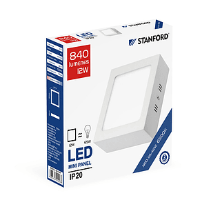 Panel cuadrado sobrepuesto 12W 6500K STANFORD