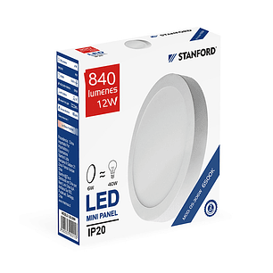Panel redondo sobrepuesto 12W 6500K STANFORD