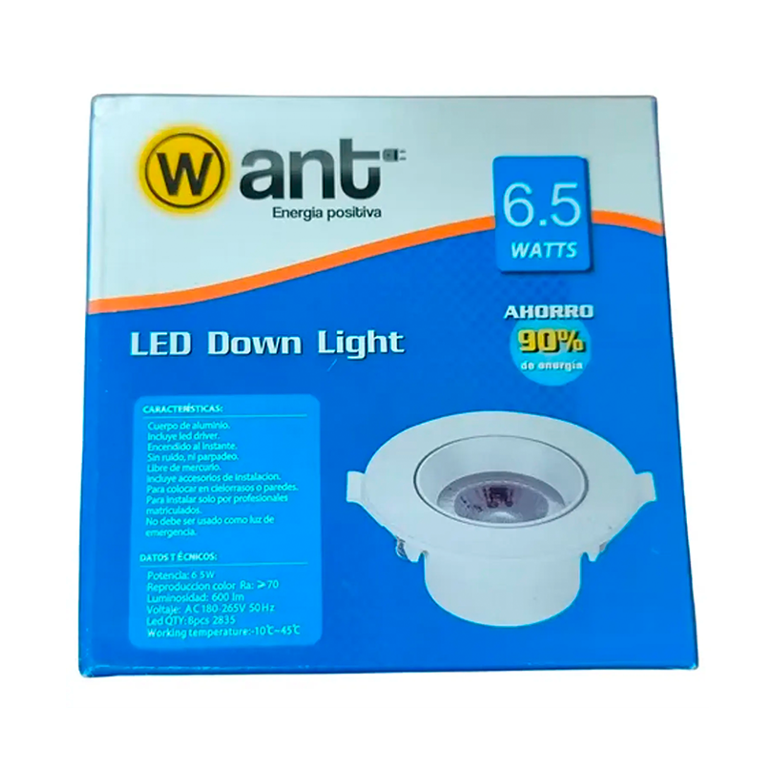 Foco Led 6.5w Embutido Orientable 95mm De Ø Luz Cálido Want 1
