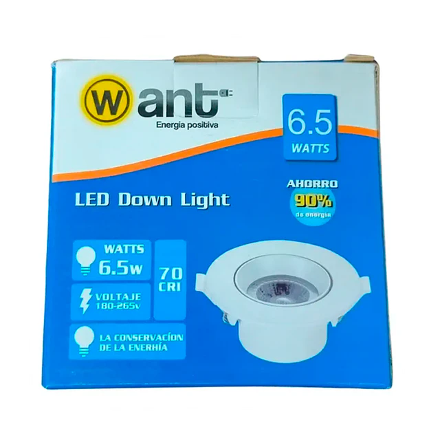 Foco Led 6.5w Embutido Orientable 95mm De Ø Luz Fría Want
