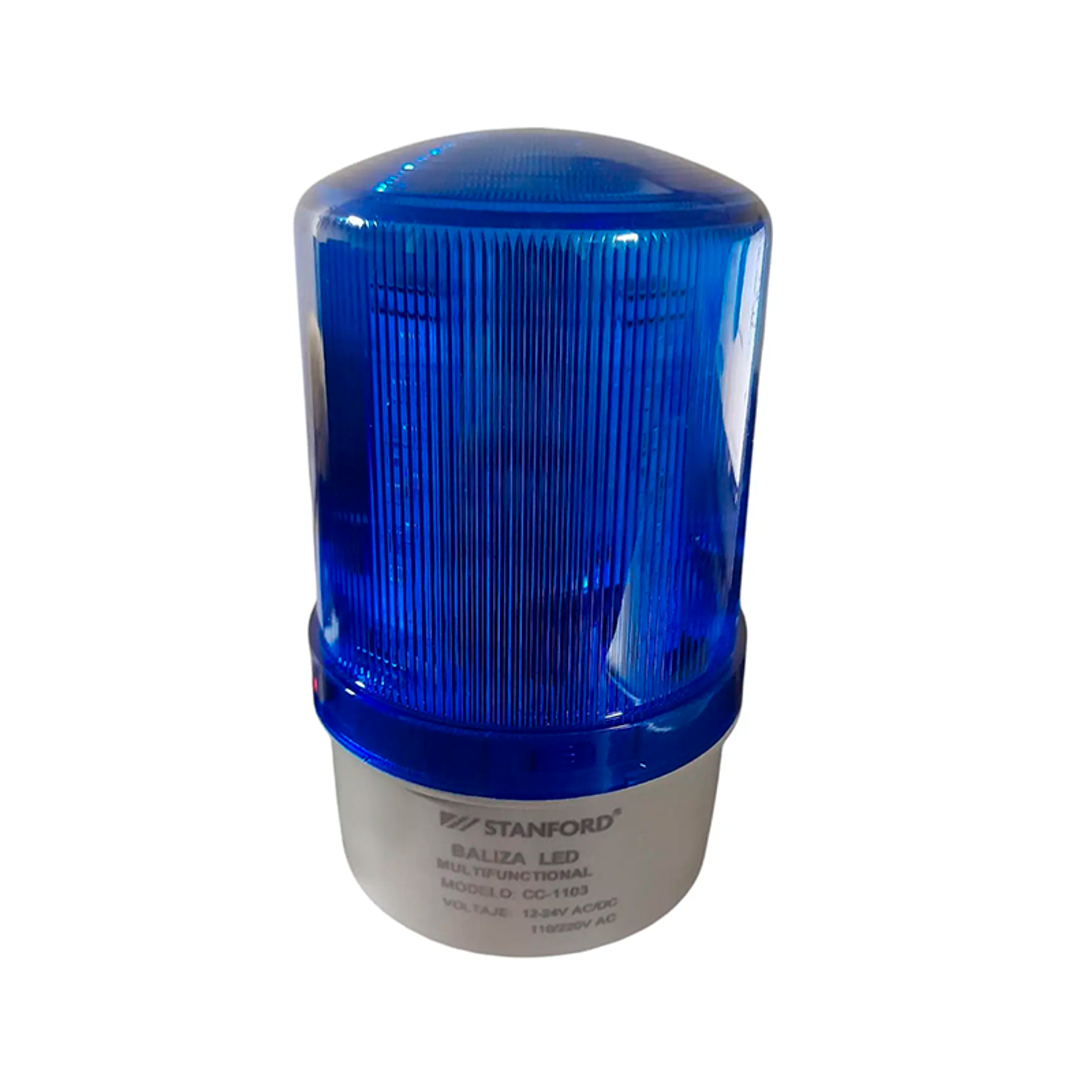 Baliza Destellante Giratoria Azul Con Sirena De 12-24 Y 220v 1