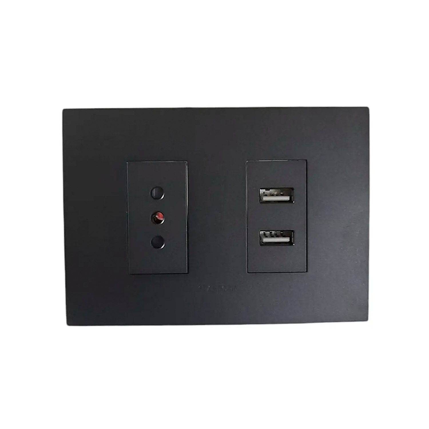 Enchufe Simple Grafito 10a 250v + 2 Tomas Usb Sec Stanford 1