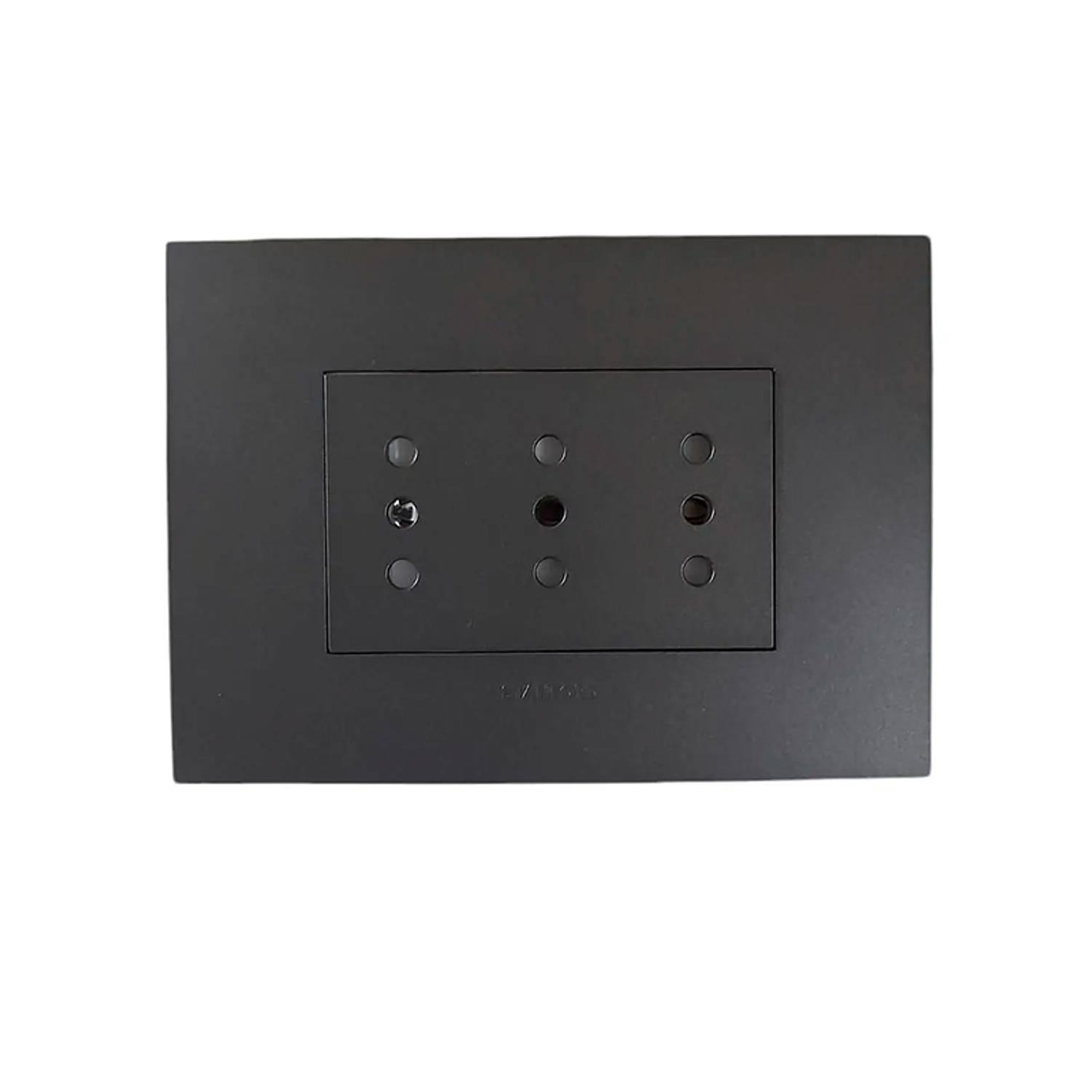 Tomacorriente Enchufe Triple Negro Grafito Punteado 10a 220v Sec. 1