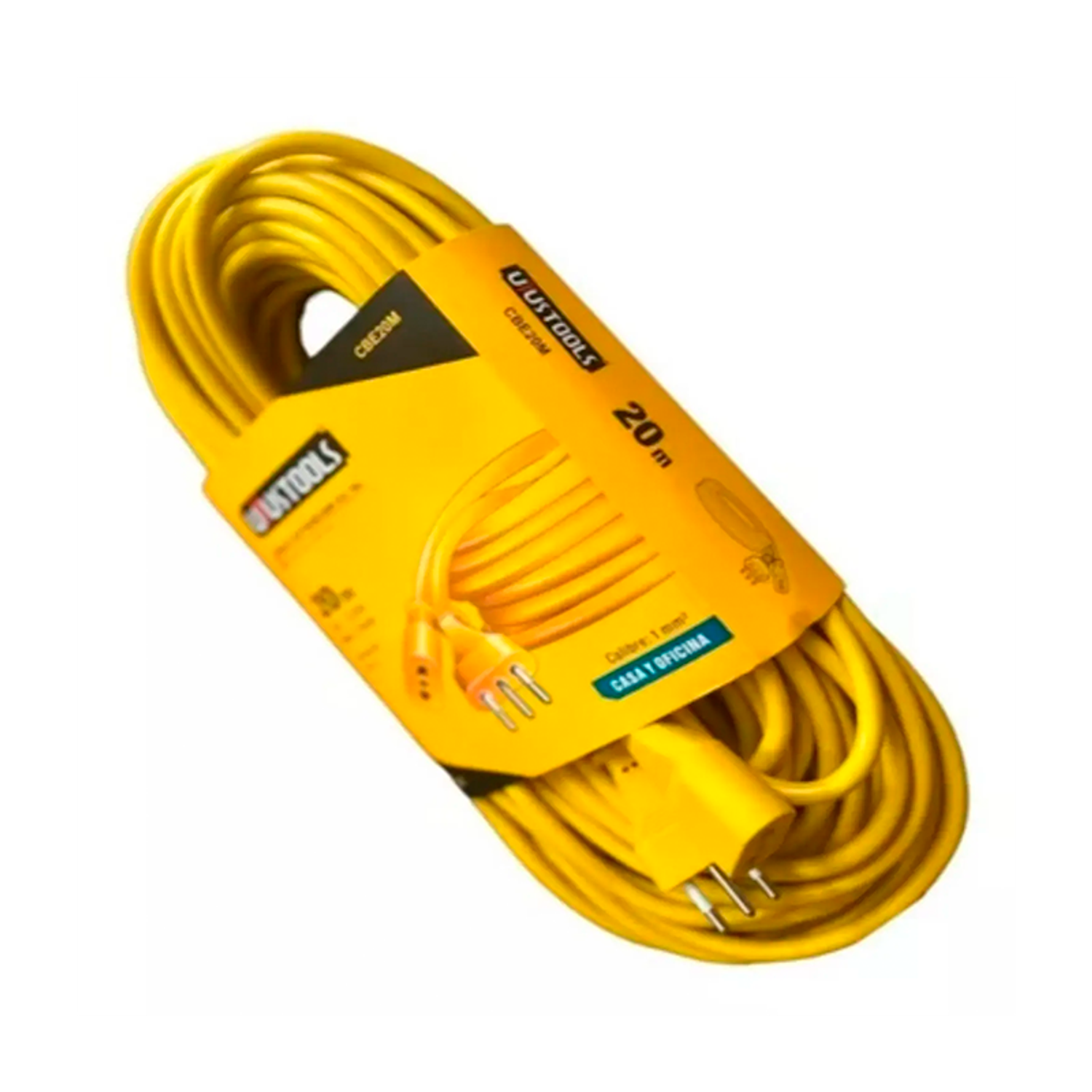 Alargador Extensión Eléctrica Amarillo 20 Mt 220v 8a 1760w 1