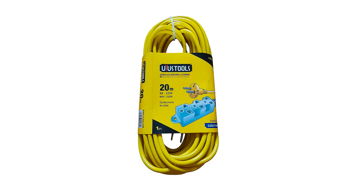 Alargador Eléctrico Chacón De 20 Metros Verde – Cable HO5VVF 3x1.5mm² Y 3500W