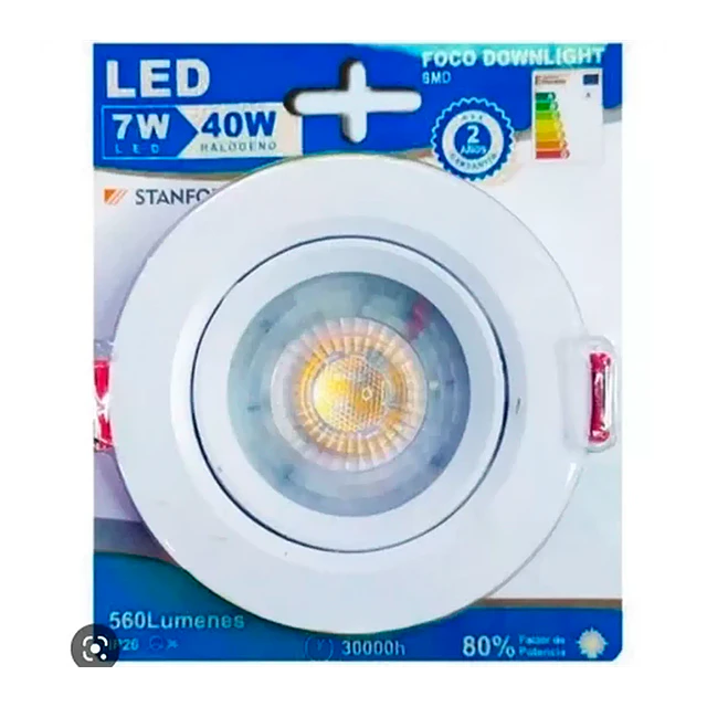 Focos Led 7w Embutido Orientable 75/91mm Luz Fría