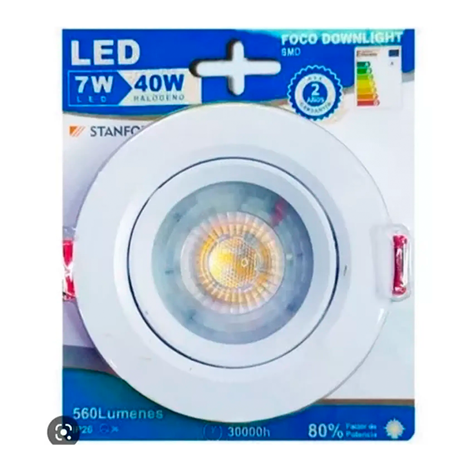 Focos Led 7w Embutido Orientable 75/91mm Luz Fría 1