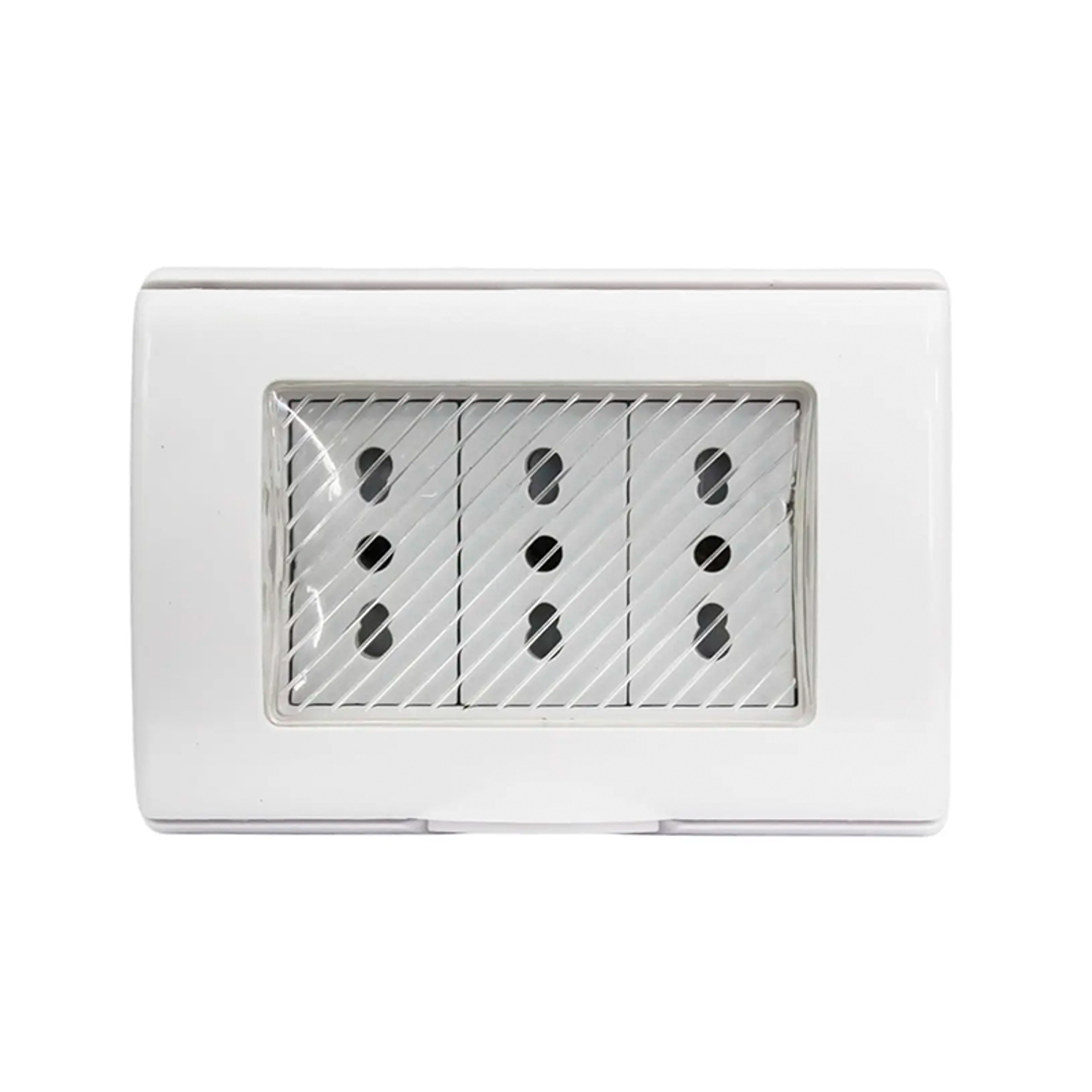 Tomacorriente Triple 10/16a Hydrobox Exterior 250v 7021 Color Blanco 1