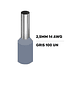 Terminal Ferrul Ferrule 2.5mm Gris 100und Cable 14 Awg - Miniatura 3