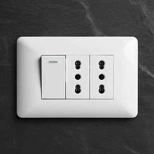 Tomacorriente Doble 10/16a + Interruptor Simple 10a - Blanco Want 