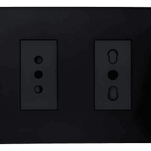 Toma Simple 10a + Toma Bipaso 10/16a 250v Negro Cert Sec 