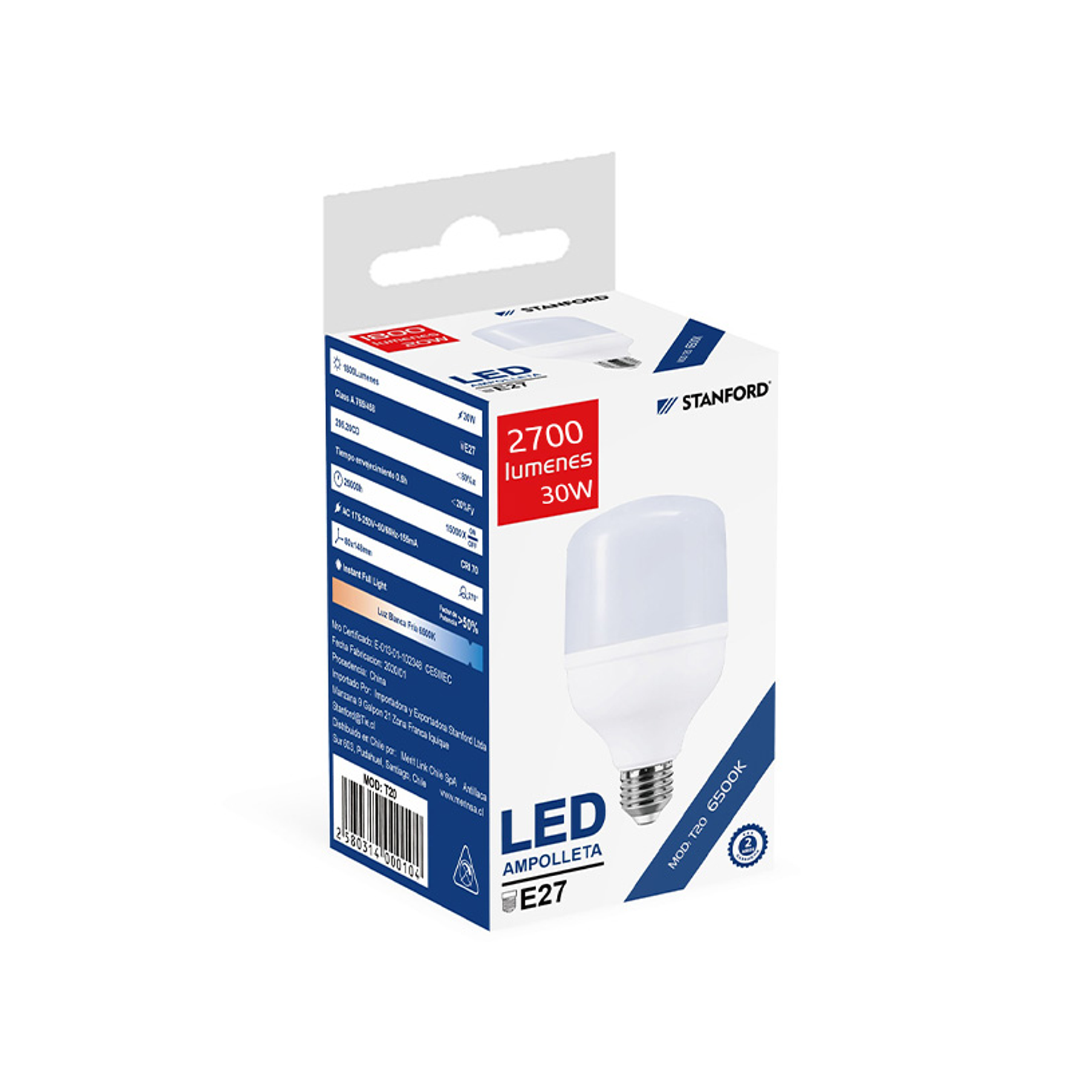 Ampolleta LED Ampolleta Alta Potencia 30W Luz Fría E27 Certificada 1