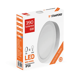 Panel Rodondo Sobrepuesto 6W Luz Cálida 