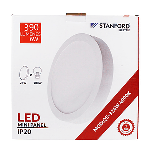 Panel Rodondo Sobrepuesto 6W Luz Neutra 