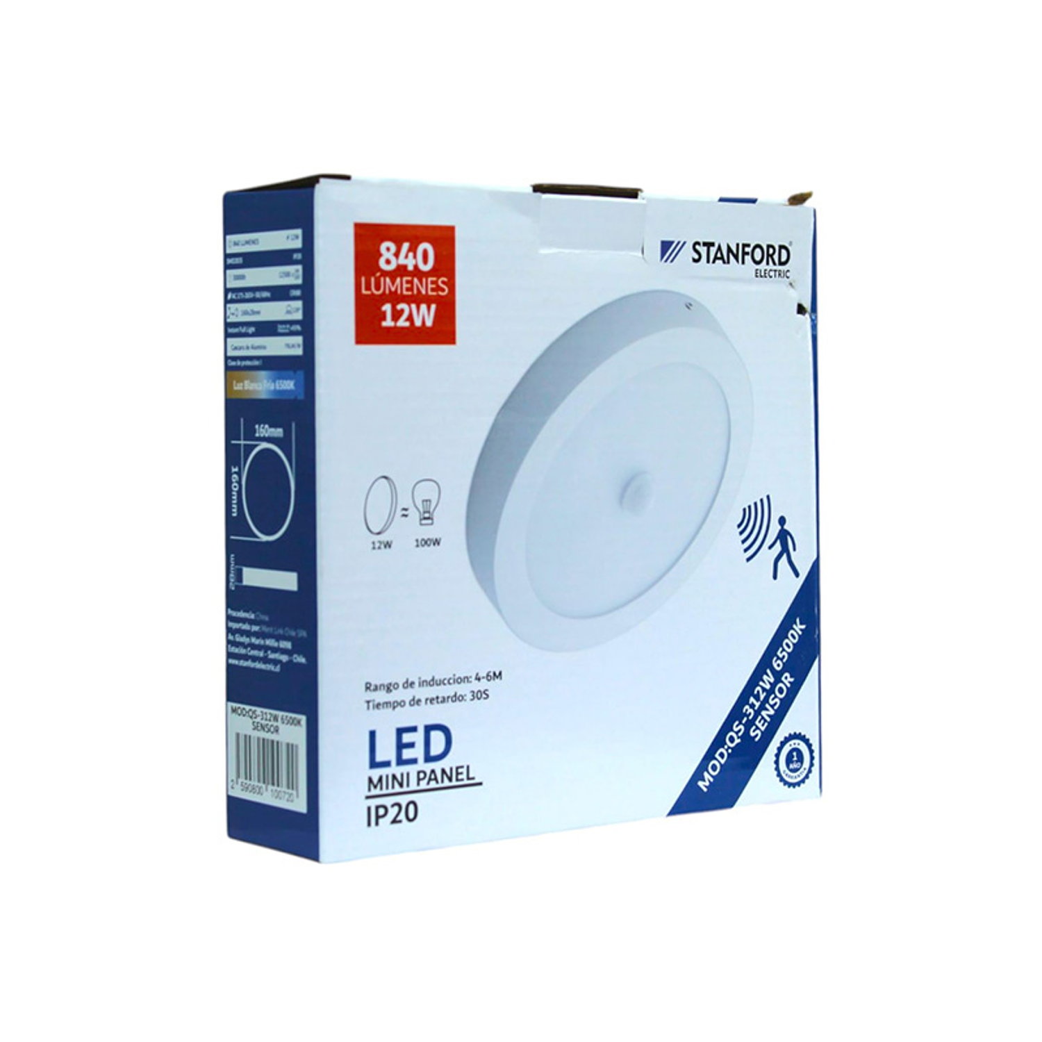 Panel Redondo Sobrepuesto con Sensor de 12W Luz Fría  1