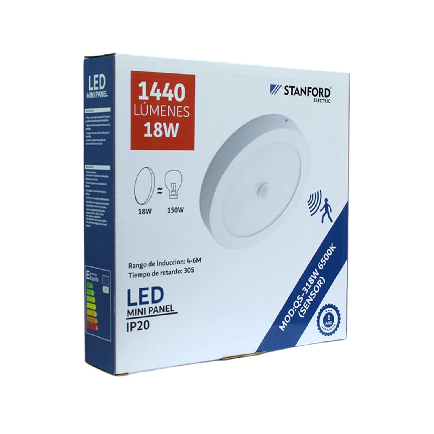 Panel Redondo Sobrepuesto con Sensor de 18W Luz Fría  1