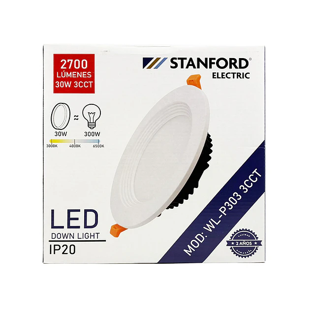 Foco LED Downlight Opalizado 30W 3Cct