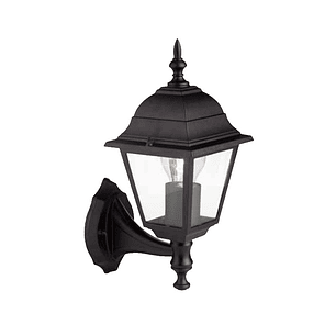 Farol Exterior Colonial Negro 4 Caras Rosca E/27 Max 60W