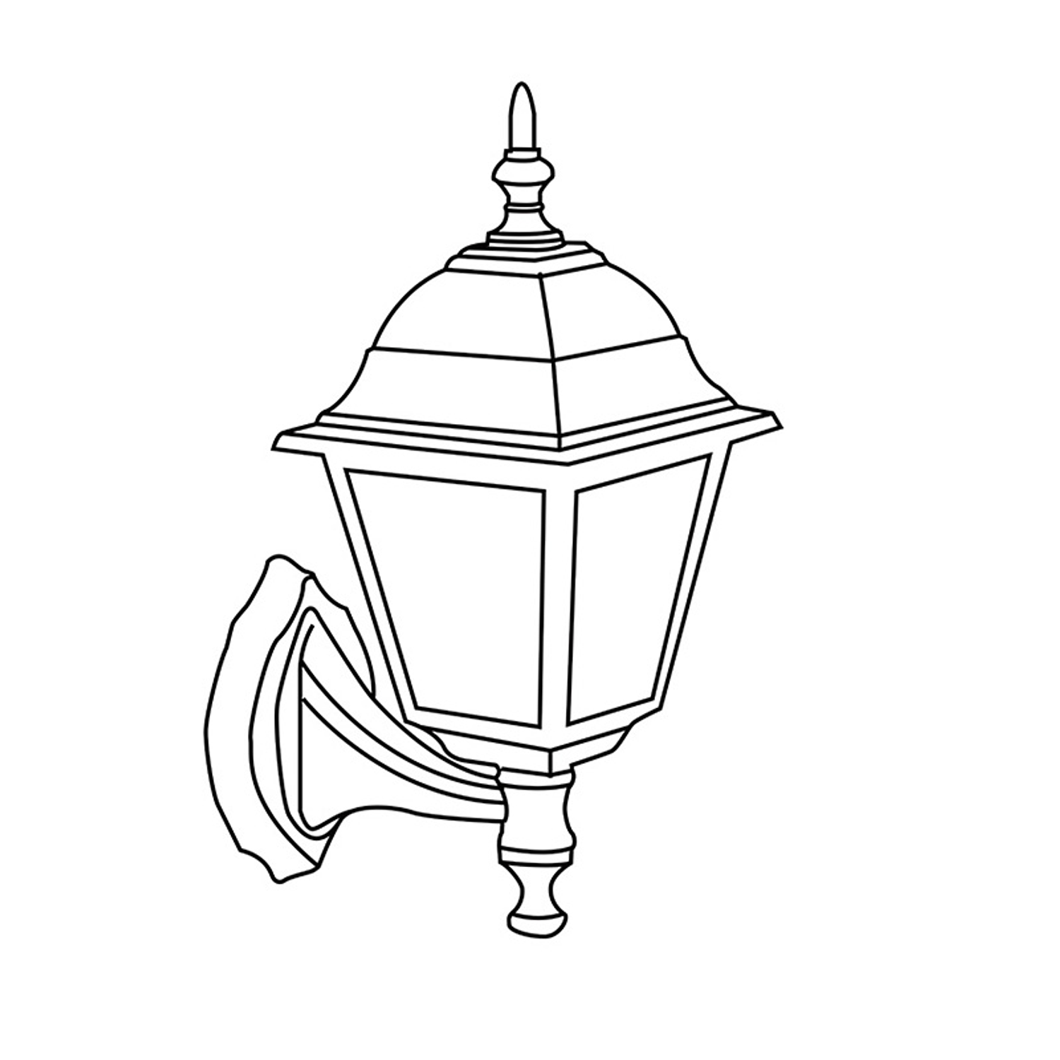 Farol Exterior Colonial Negro 4 Caras Rosca E/27 Max 60W 2