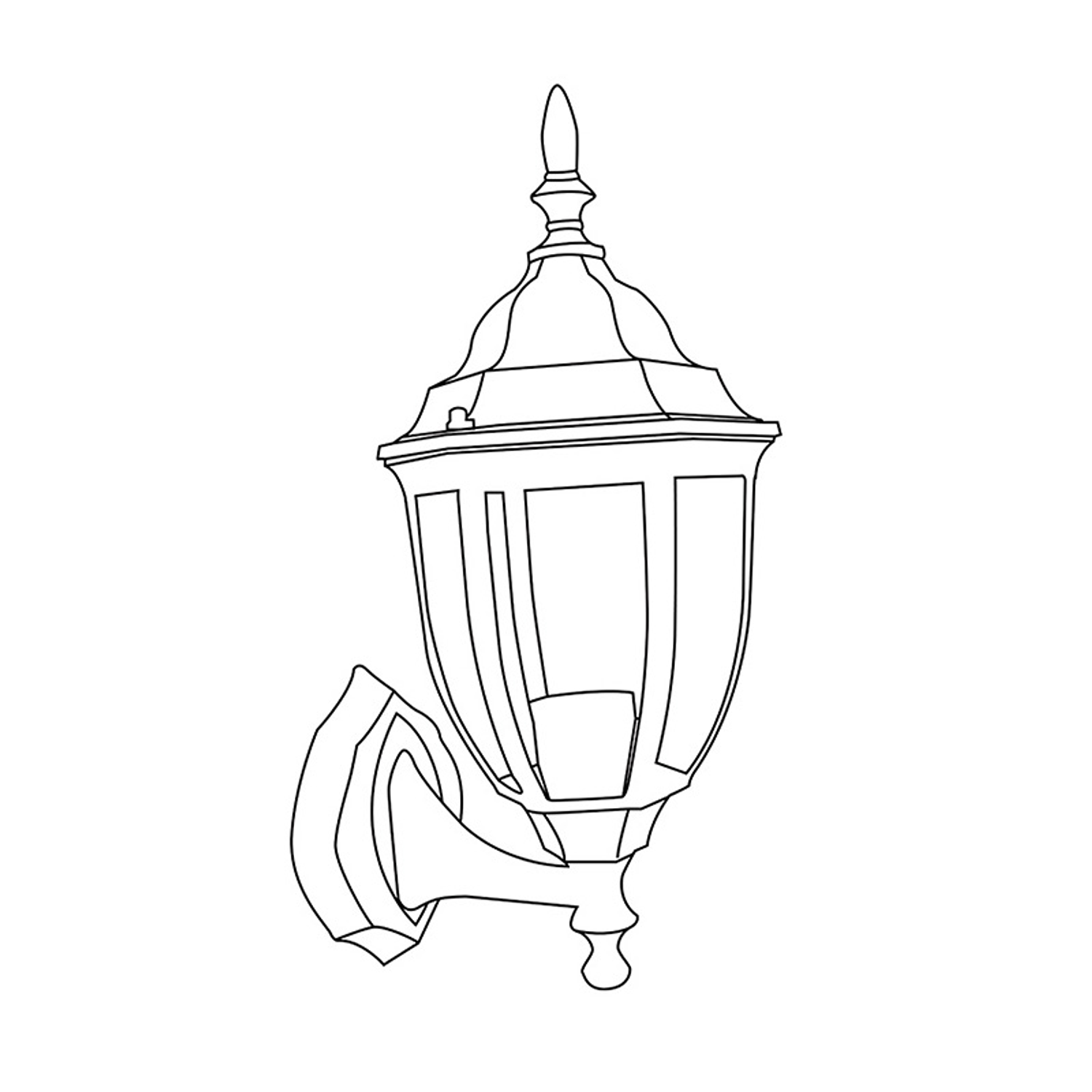 Farol Exterior Colonial Punta Negro Jardin 6 Caras 2