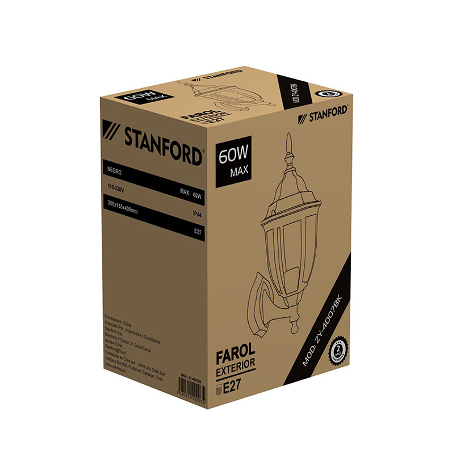 Farol Exterior Colonial Punta Negro Jardin 6 Caras 3