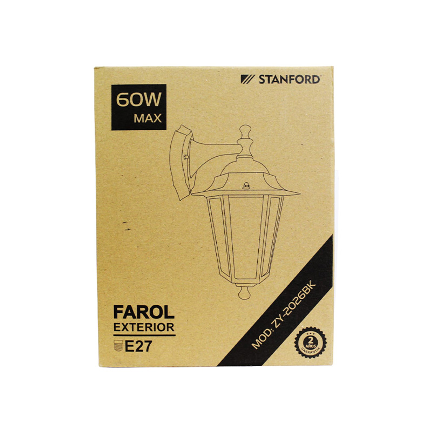 Farol Exterior 6 Caras Casquillo E27 60W Negro 1