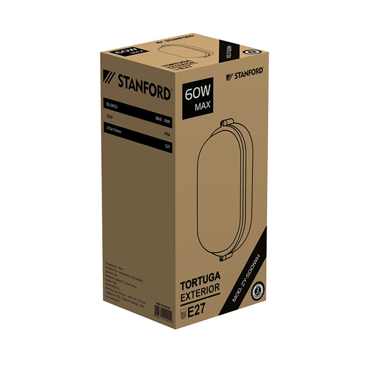 Tortuga Ovalada Sin Prestana Blanca Rosca E/27 Ip54 1