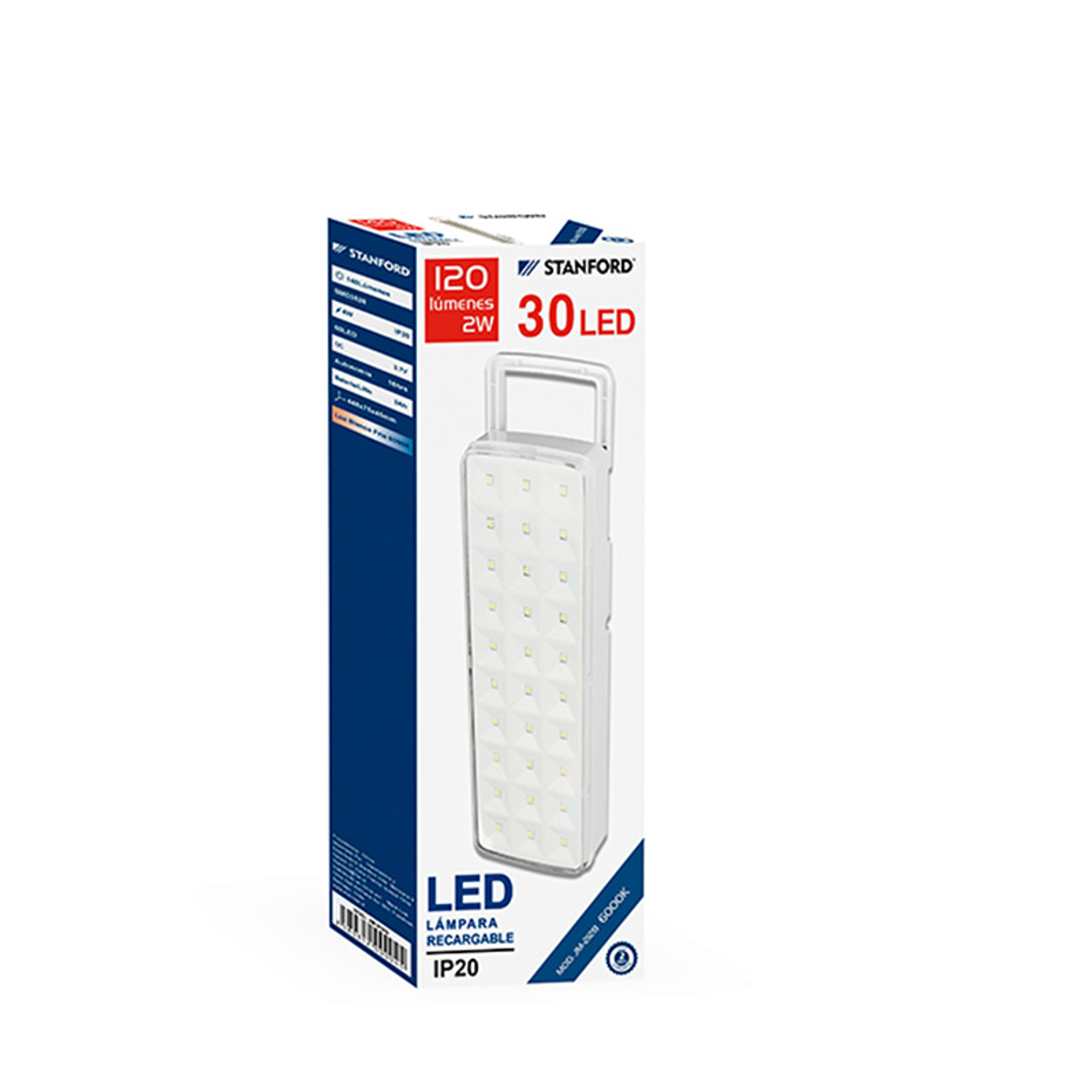 Lampara Recargable 30LED 2W 120 Lumenes Ip20 6000K  1