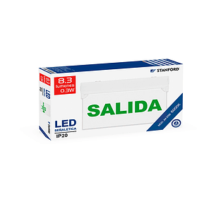 Señaletica Salida De Emergencia Sola 0.3 W Ip20 8.3 Lumenes