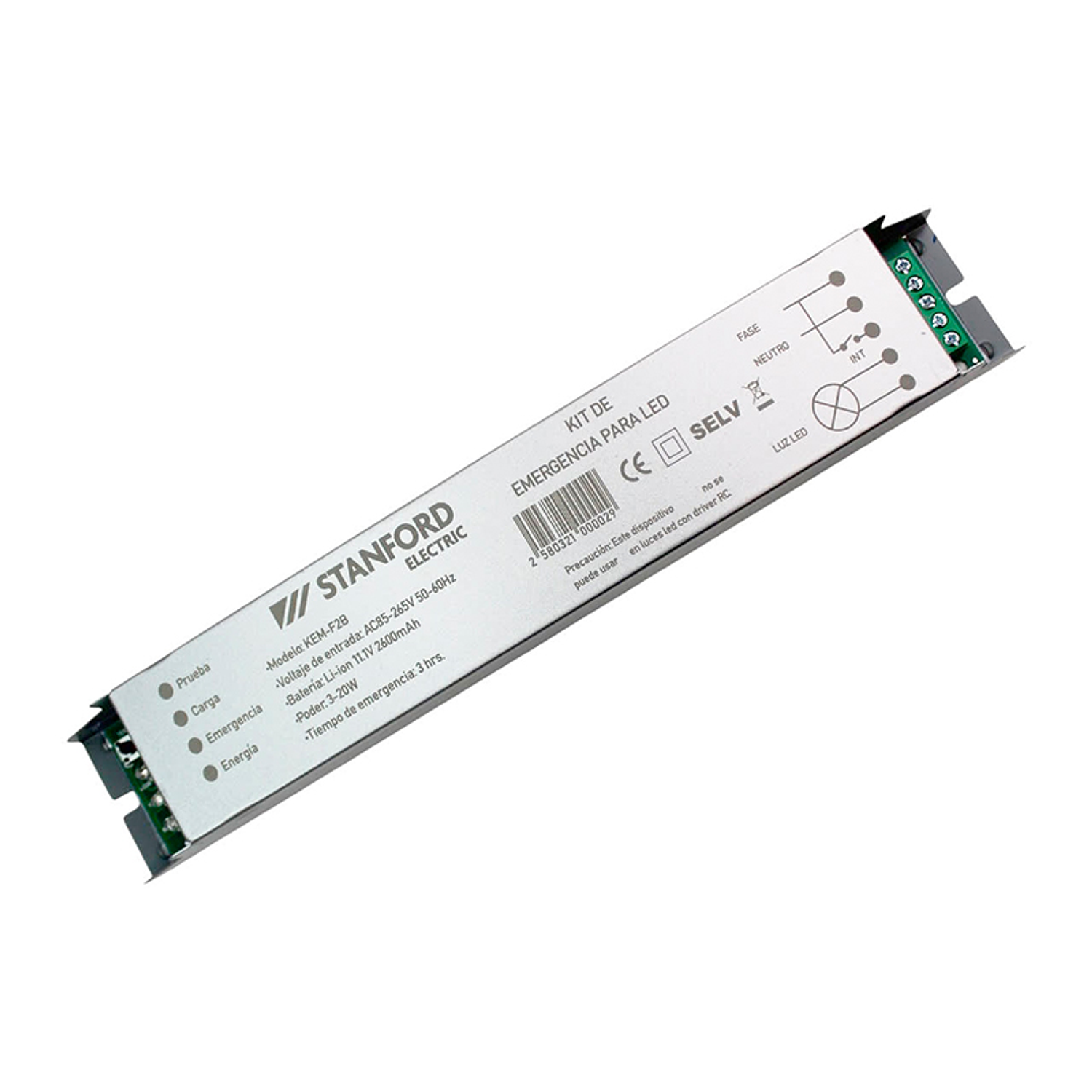 Kit De Emergencia LED Ip20 3-20W Metálico Gris (Para Tubos)  2