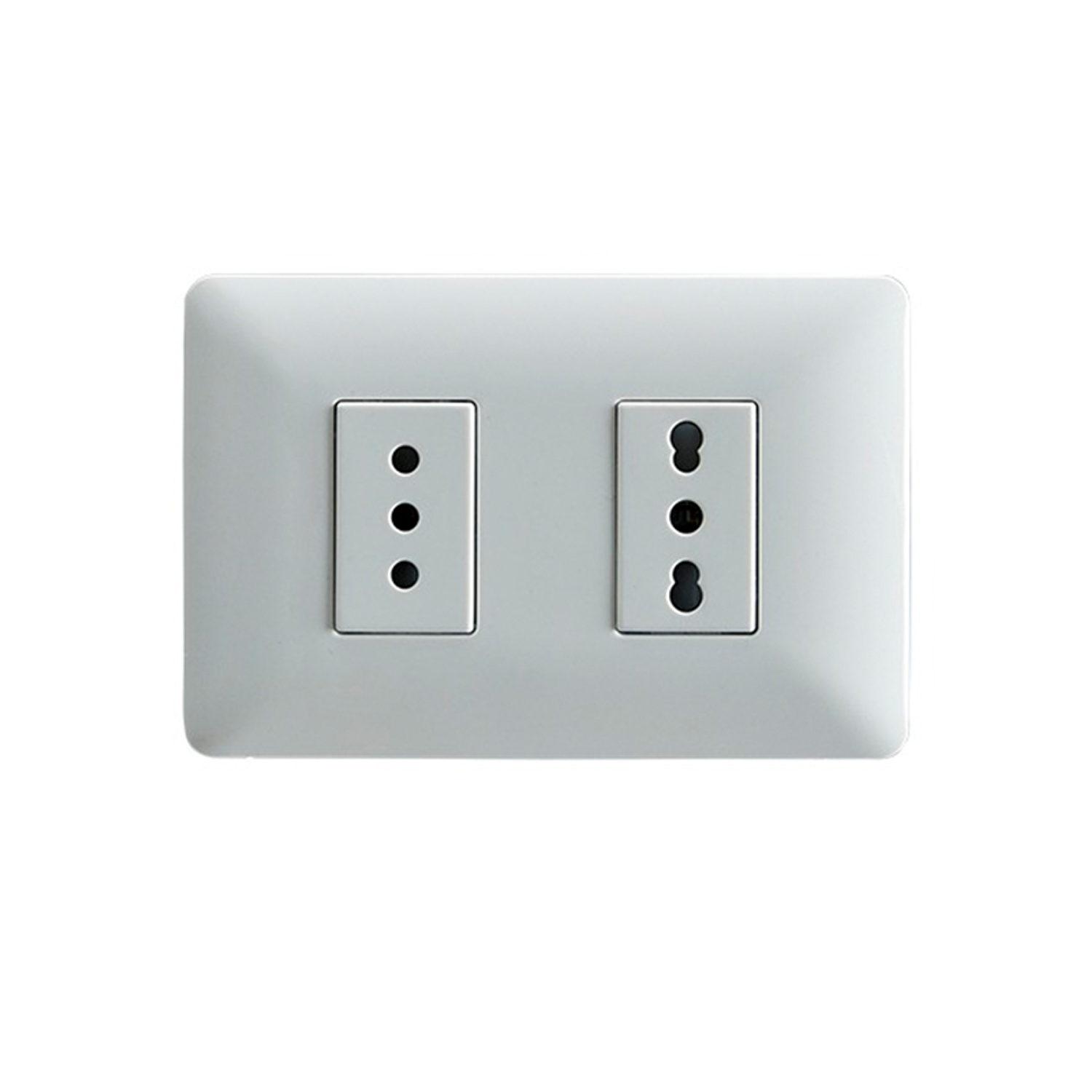 Enchufe de Pared Simple 10A + Enchufe de Pared Simple Bipaso 10/16A 250V (Blanco) 1