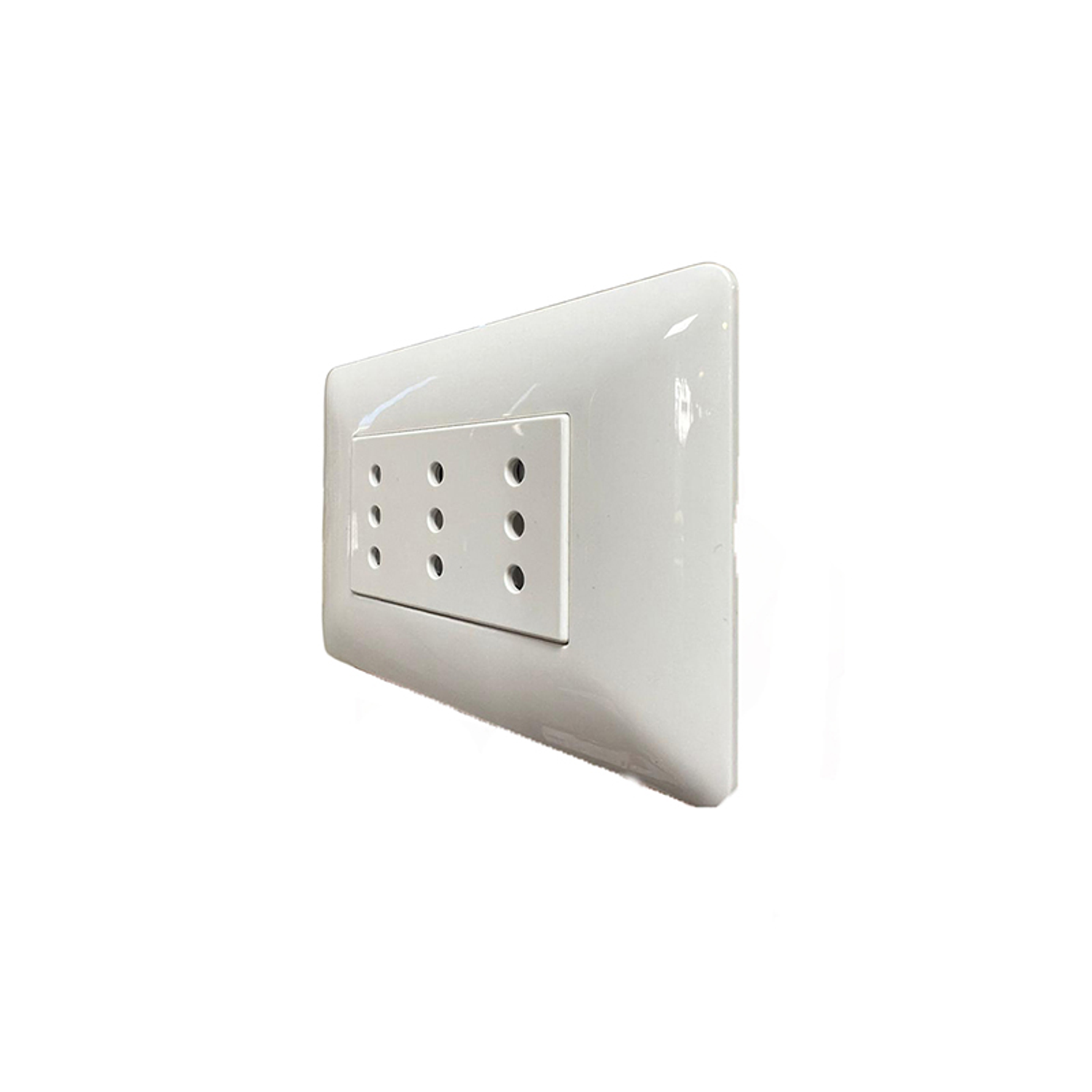 Enchufe de Pared Triple Puenteado 10A 250V (Blanco 2