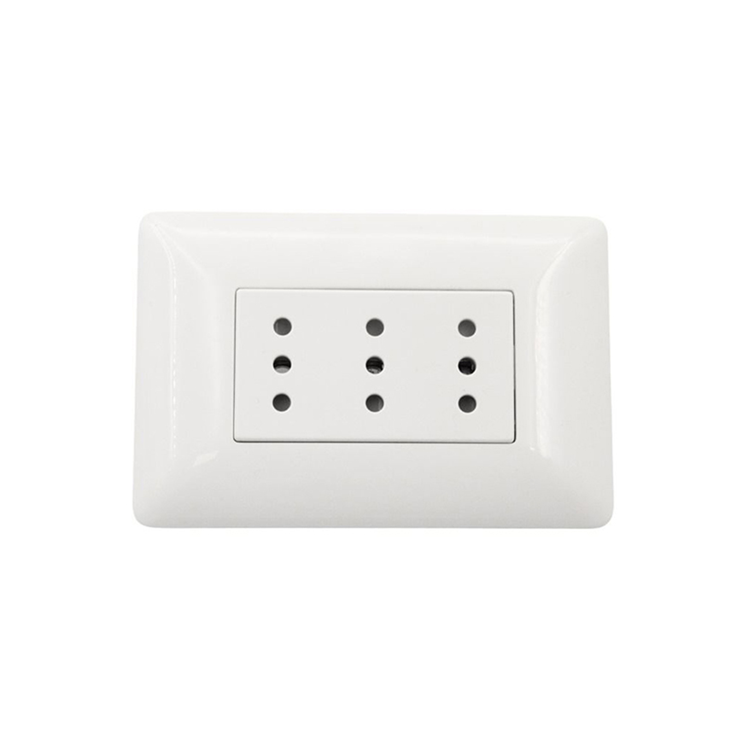 Enchufe de Pared Triple Puenteado 10A 250V (Blanco 1