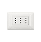 Enchufe de Pared Triple Puenteado 10A 250V (Blanco - Miniatura 1