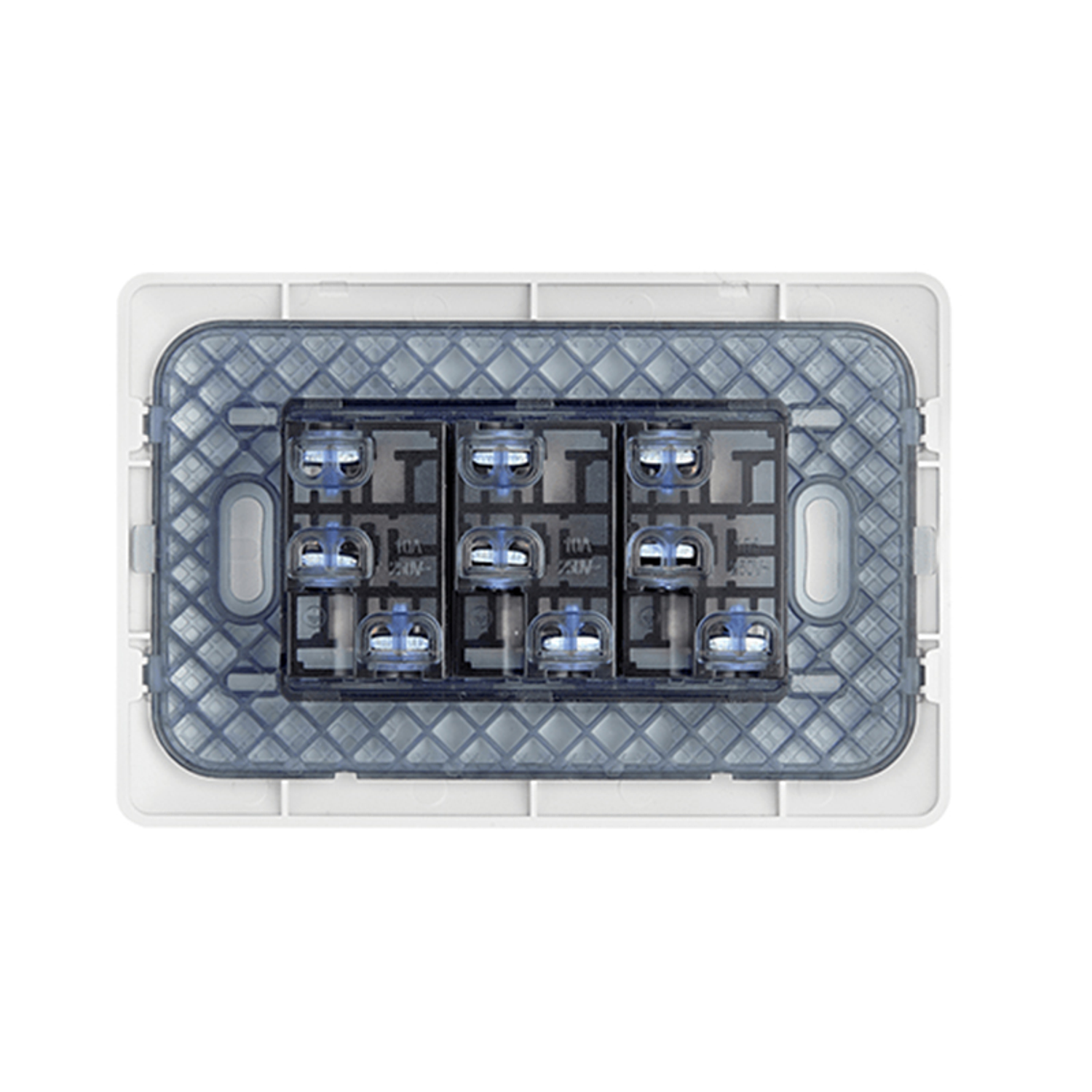 Enchufe de Pared Triple Puenteado 10A 250V (Blanco 3