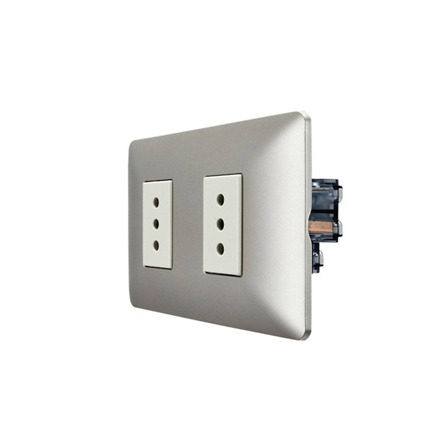 Enchufe de Pared Doble 10A 250V (Champange) 1