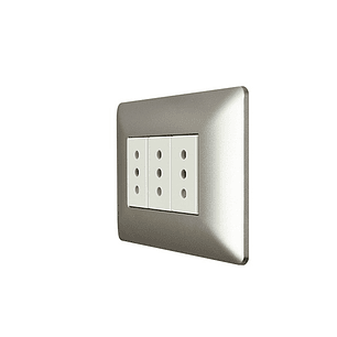 Enchufe de Pared Triple 10A 250V (Champange)