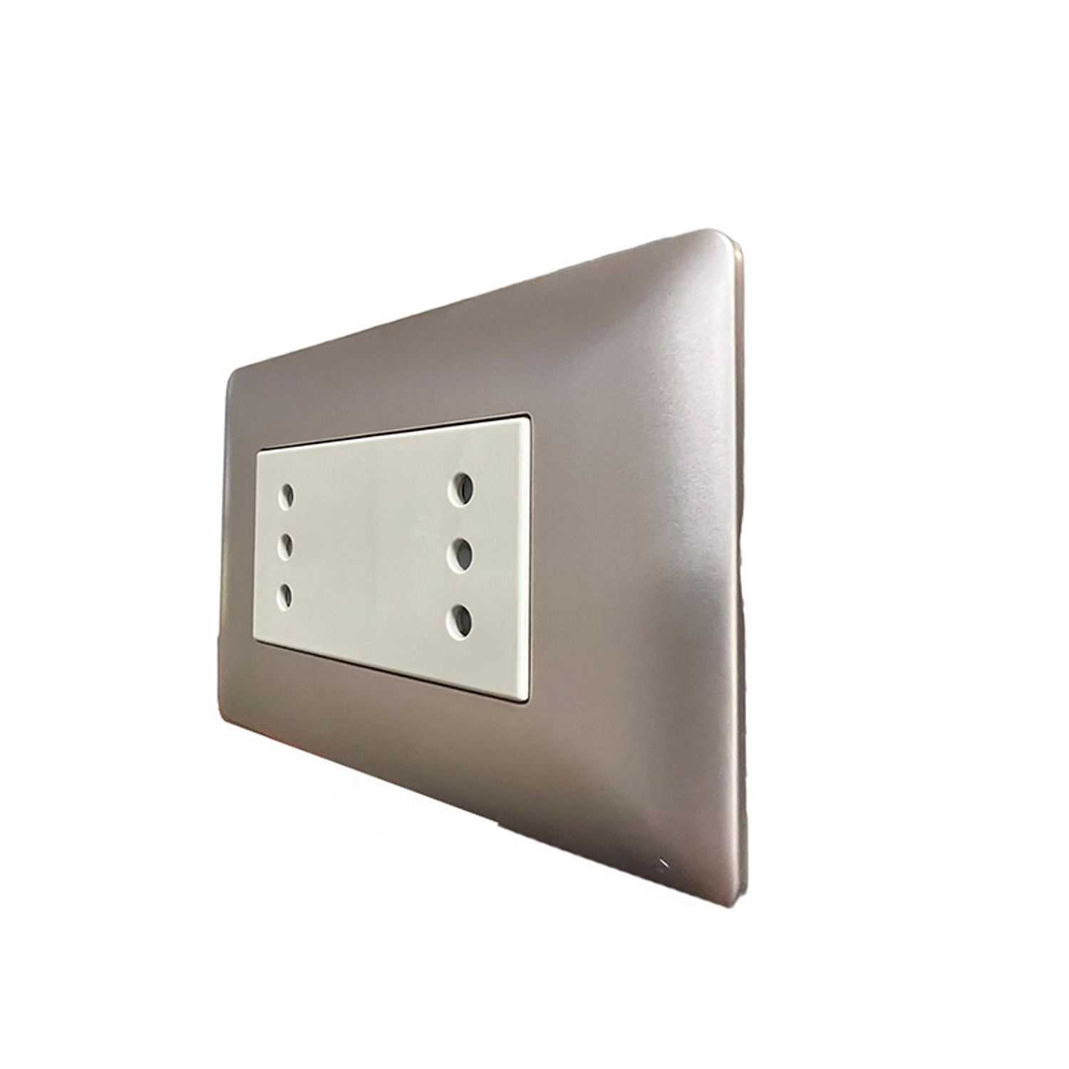 Enchufe de Pared Doble Puenteado 10A 250V (Champange) 1