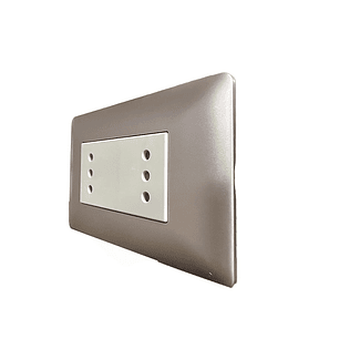 Enchufe de Pared Doble Puenteado 10A 250V (Champange)