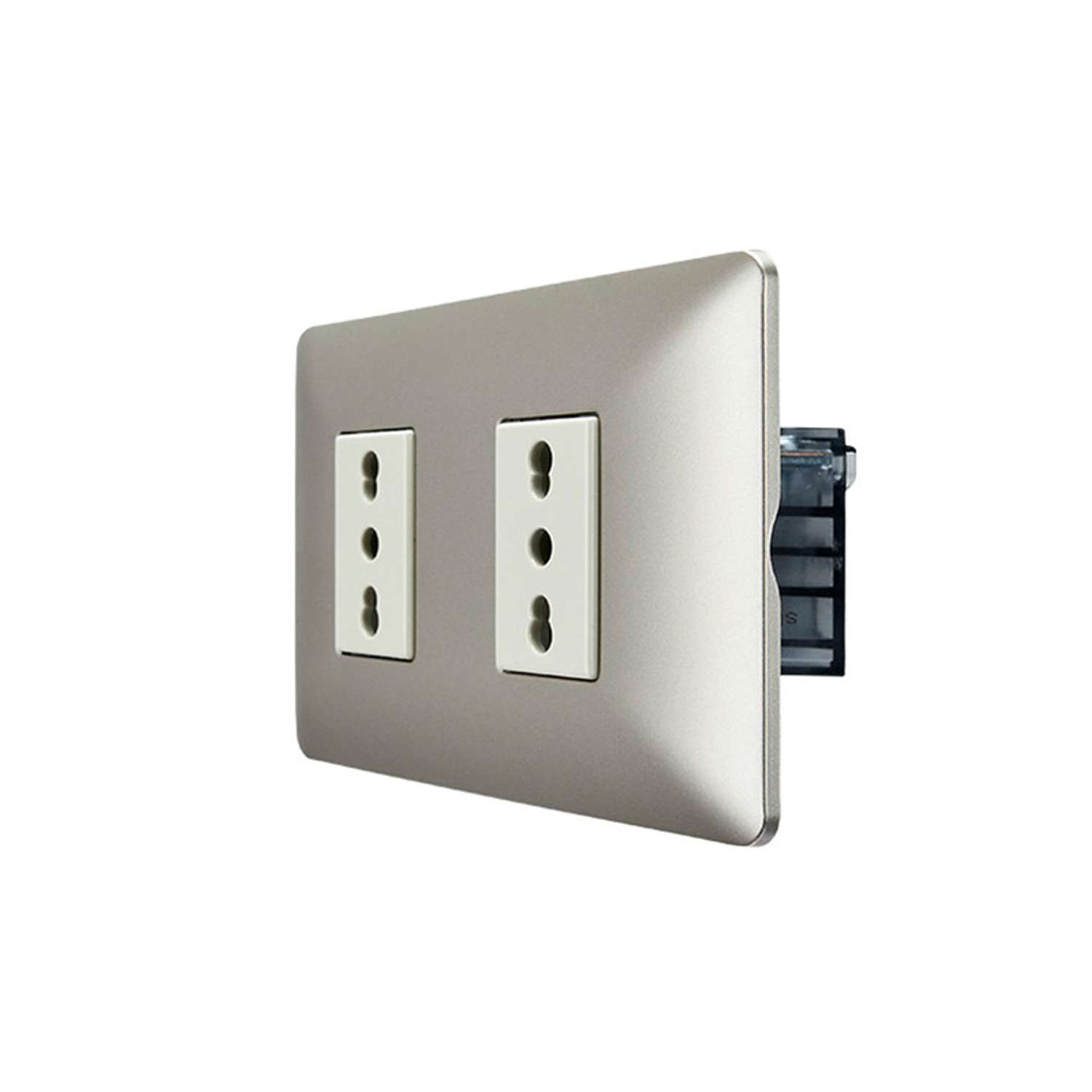 Enchufe de Pared Doble Bipaso 10/16A 250V (Champange) 1