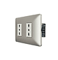 Enchufe de Pared Doble Bipaso 10/16A 250V (Champange) - Miniatura 1