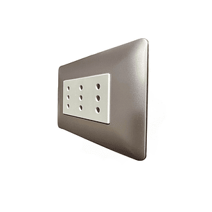 Enchufe de Pared Triple Puenteado 10A 250V (Champange)
