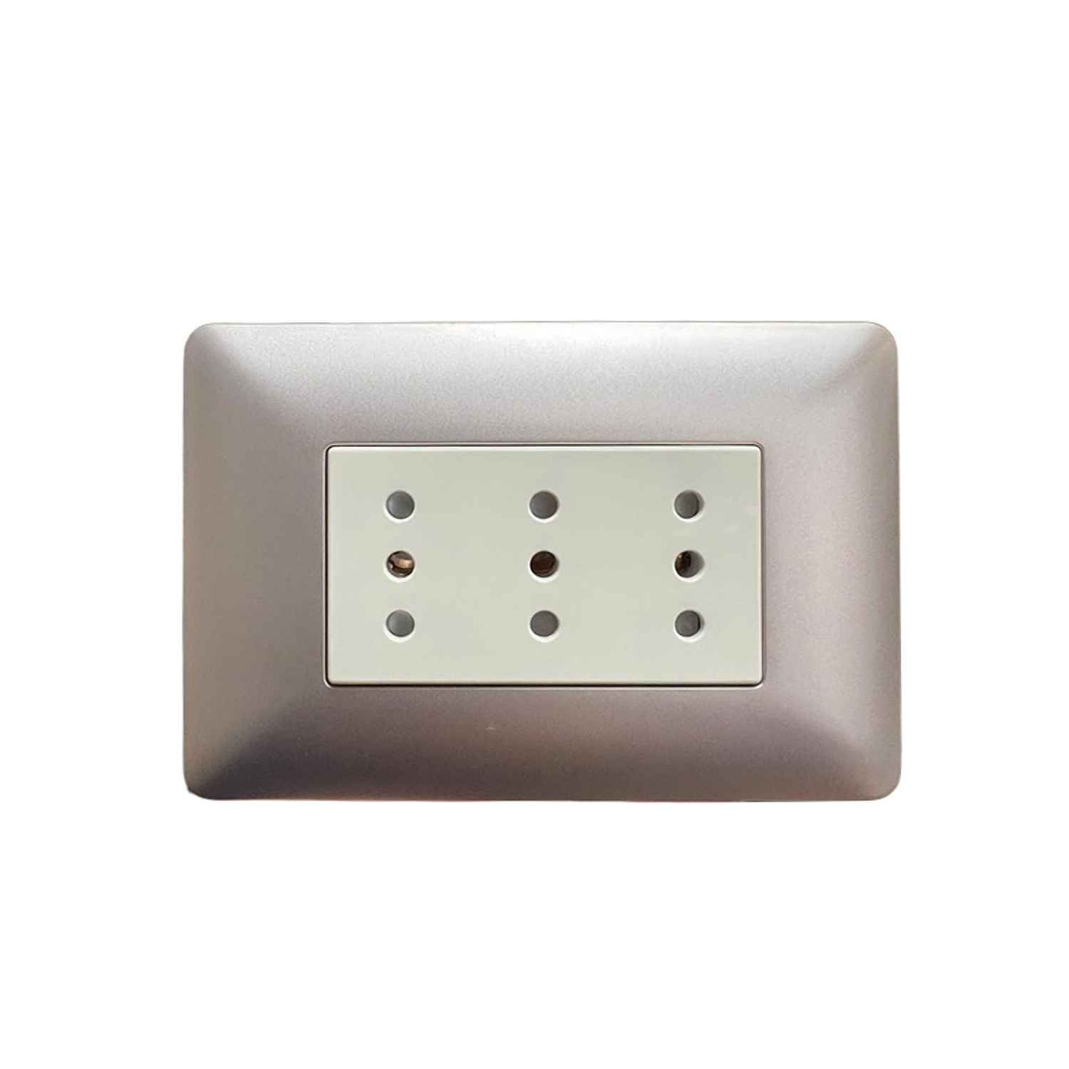 Enchufe de Pared Triple Puenteado 10A 250V (Champange) 2