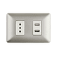 Enchufe de Pared Simple 10A(1 Ud Tz1104) 250V + Toma Usb (Champange) - Miniatura 2
