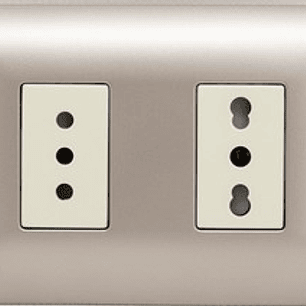 Enchufe de Pared Simple 10A + Enchufe de Pared Simple Bipaso 10/16A 250V (Champange)