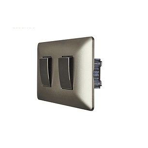 Interruptor Eléctrico Doble (9/15) 10A 250V (Café)