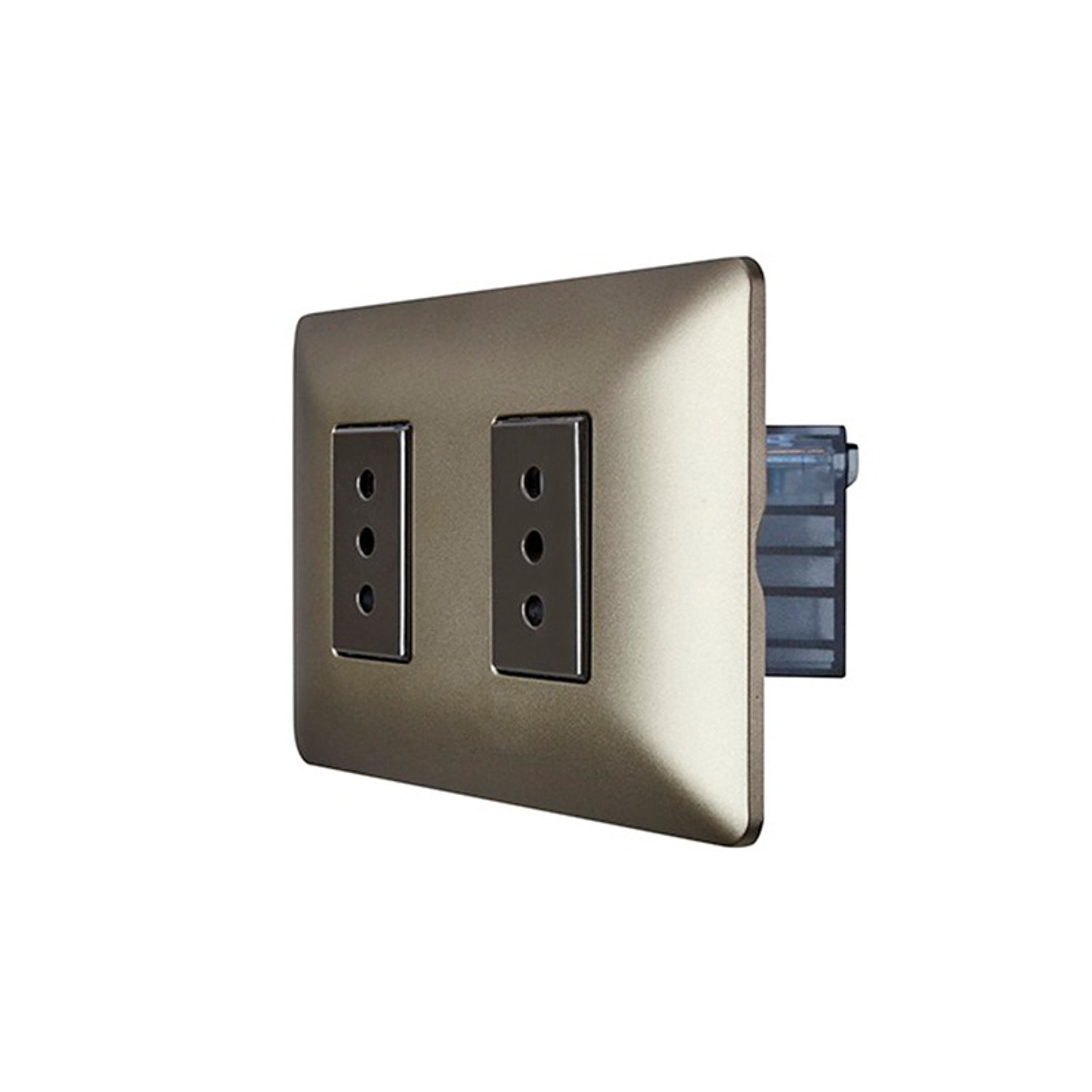 Enchufe de Pared Doble 10A 250V (Café) 1