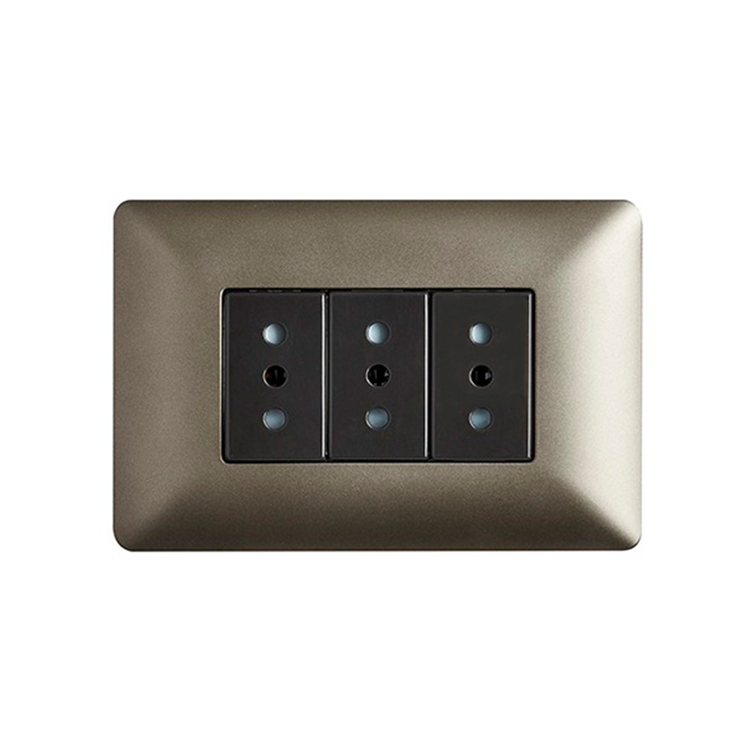 Enchufe de Pared Triple 10A 250V (Café) 2