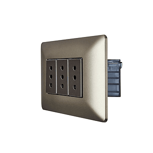 Enchufe de Pared Triple 10A 250V (Café)
